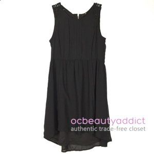 H&M Black Sleeveless Chiffon & Lace Dress Size 6